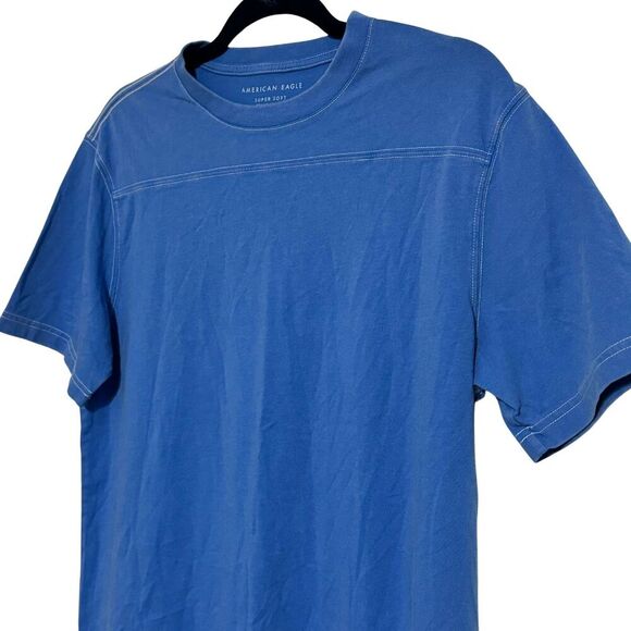 AMERICAN EAGLE Mens Short Sleeve Super Soft Standard Fit T-Shirt Blue NWOT Small - Picture 3 of 6